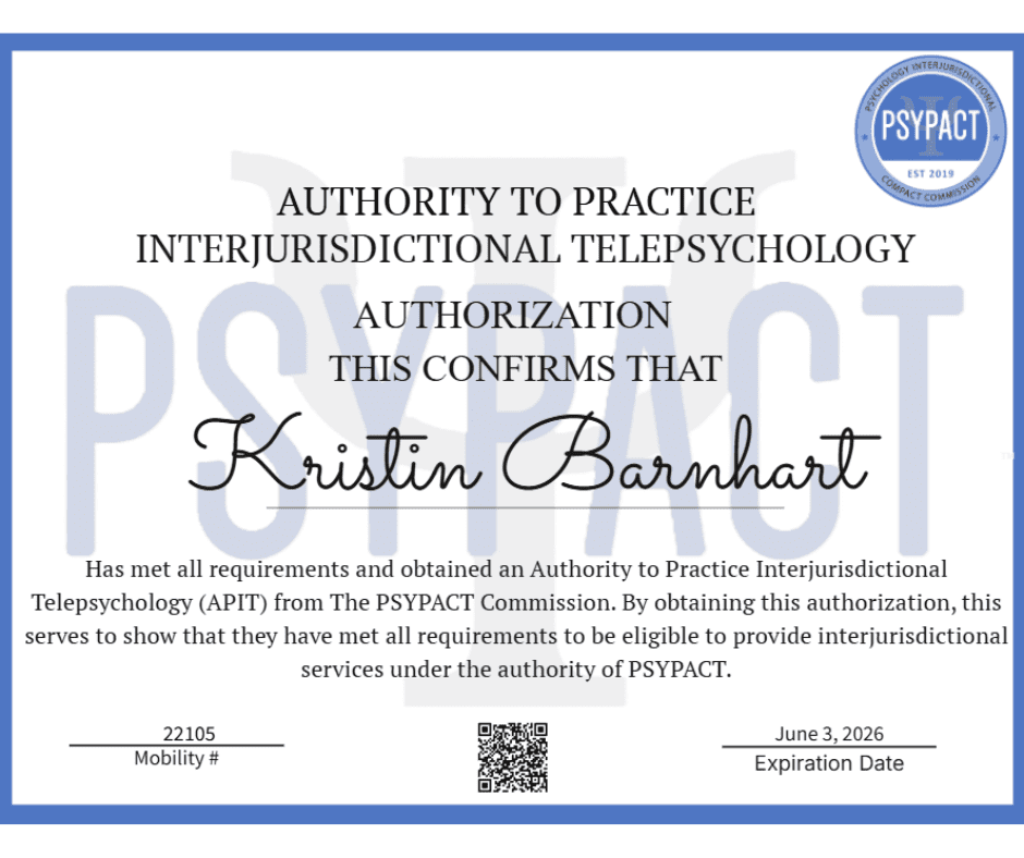 Authority to Practice Interjurisdictional Telepsychology • Kristin Barnhart • PSYPACT® Authority to Practice Interjurisdictional Telepsychology • Kristin Barnhart • PSYPACT®