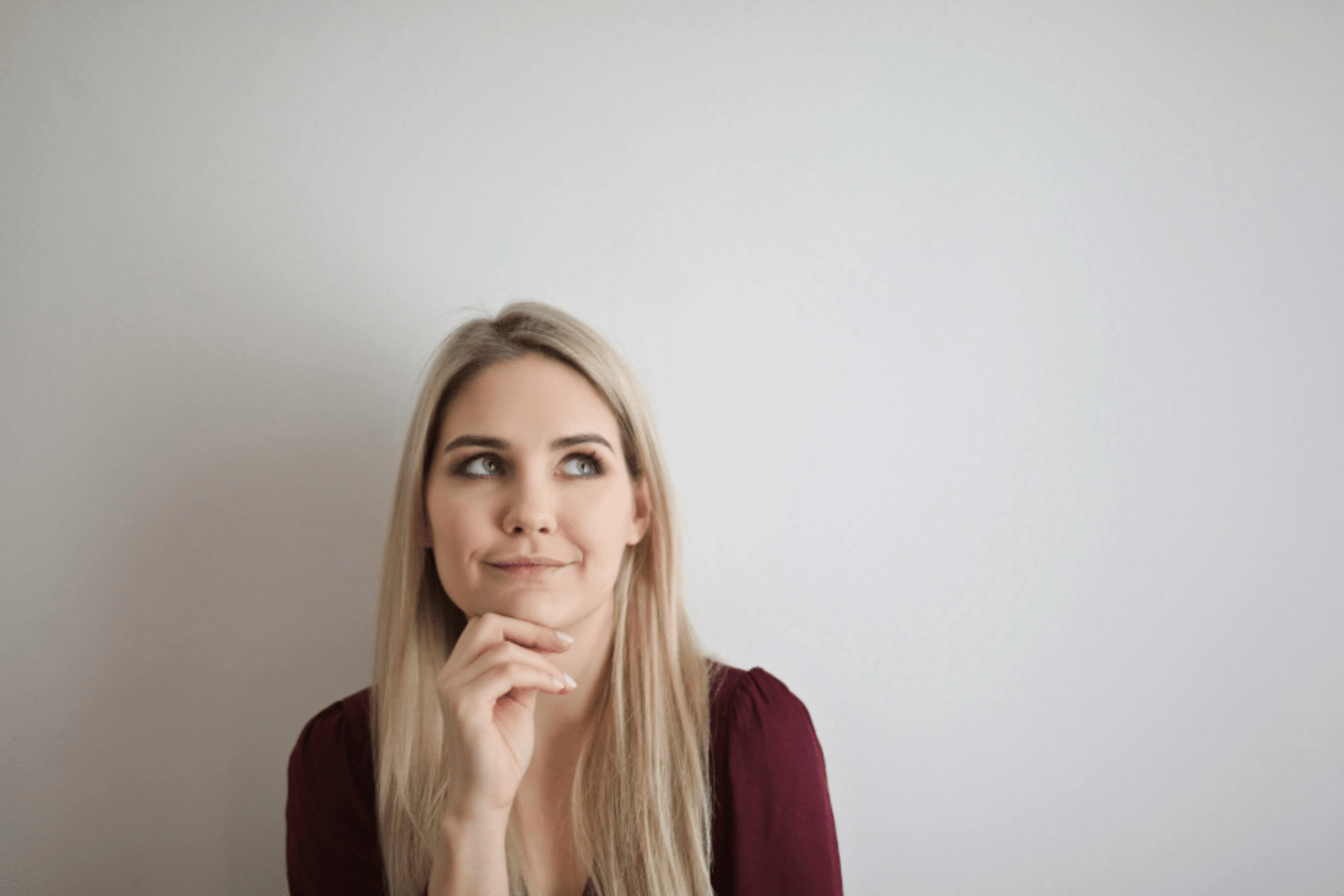 Illustration of a woman appearing curious and wondering