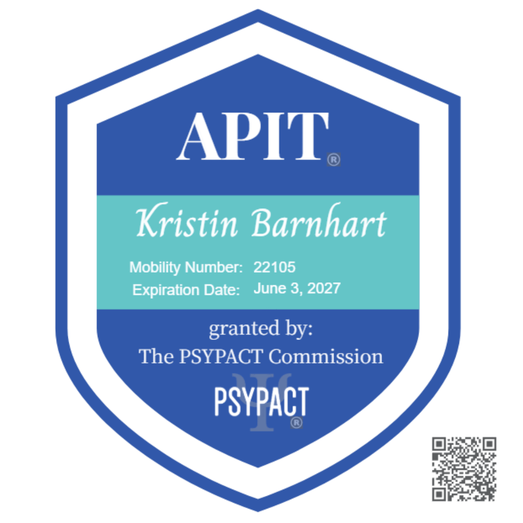 Dr. Kristin Barnhart PSYPACT Badge Dr. Kristin Barnhart PSYPACT Badge