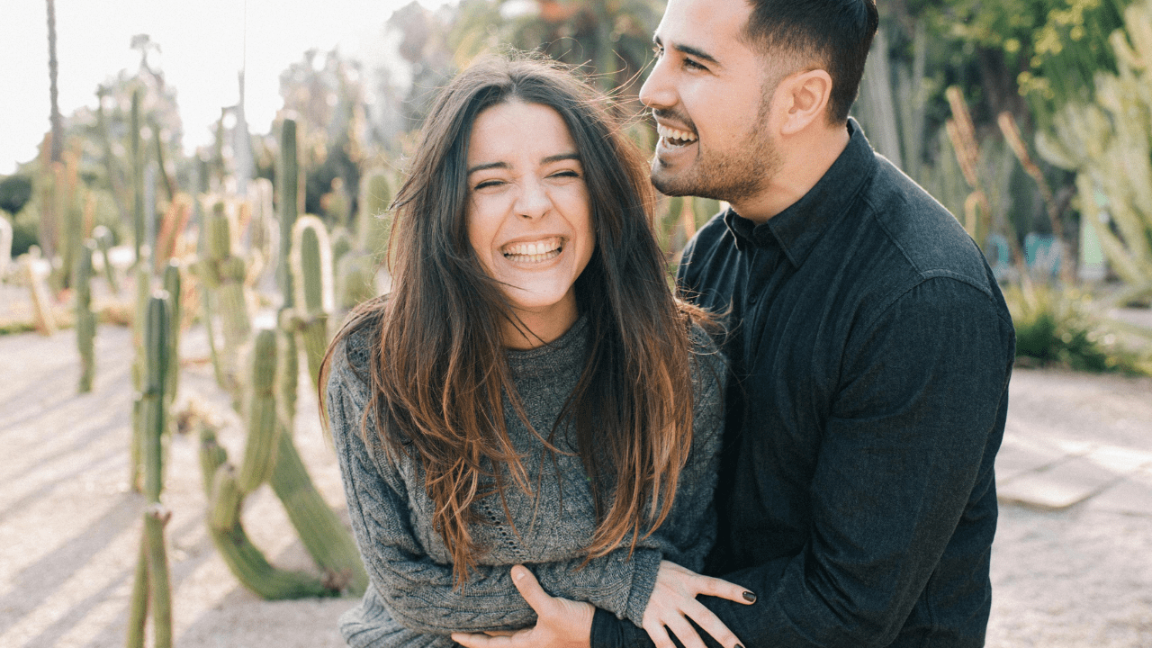 Happy couple after they we're engaged and planning for wedding